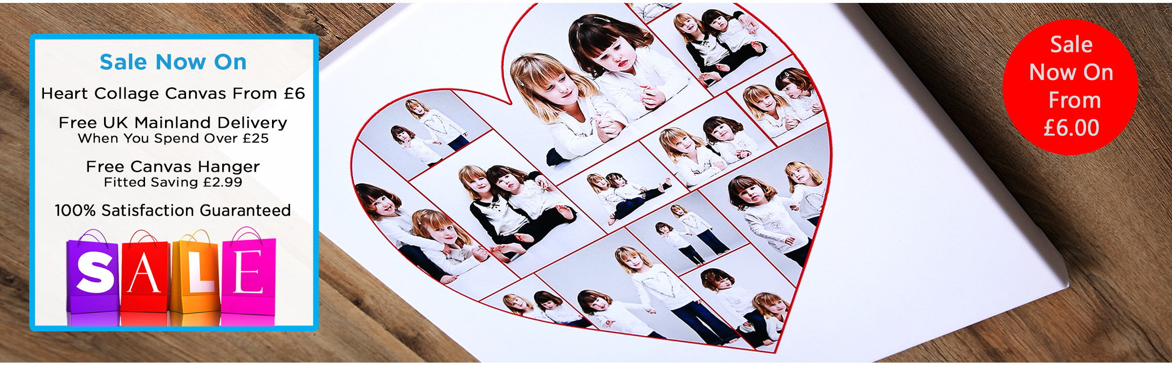 Save 85% Off Heart Collage Canvas